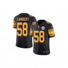 Men & Youth #58 Jack Lambert Pittsburgh Steelers Color Rush Vapor Limited Black Jersey