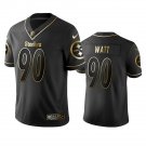 Men & Youth #90 T.J. Watt Pittsburgh Steelers Black Golden Edition Jersey