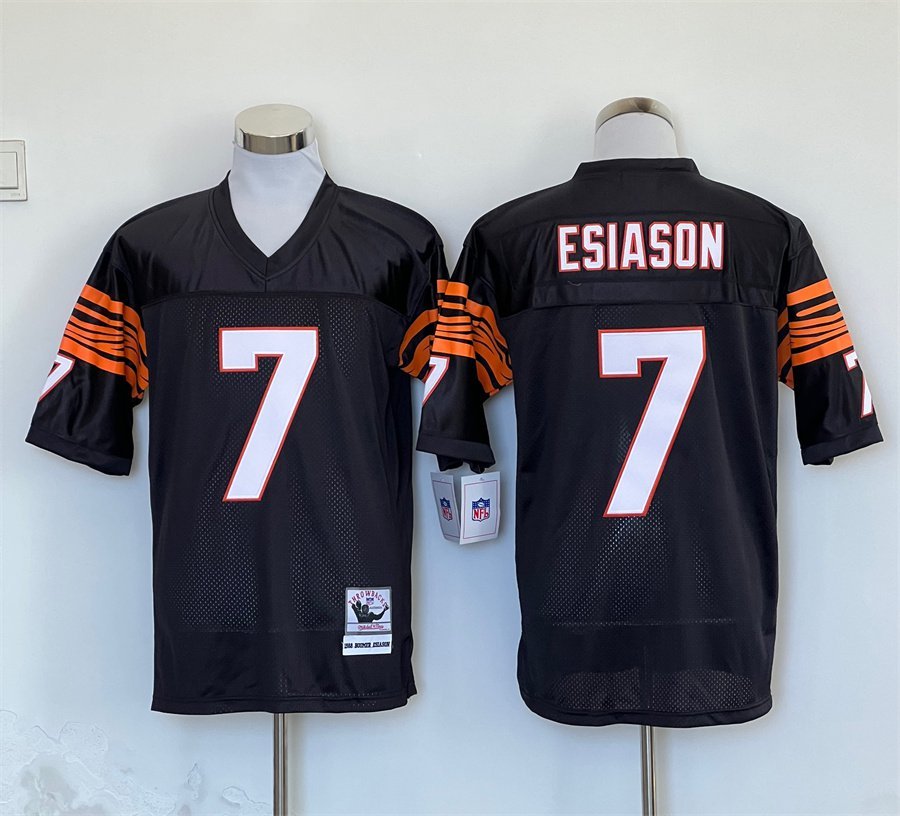 Men&acirc;��s Cincinnati Bengals Boomer Esiason Black Throwback Football Stitched Jersey