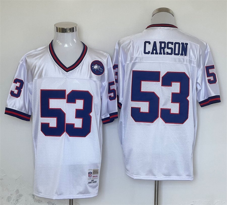 Men&acirc;��s Giants Harry Carson White Throwback Football Stitched Jersey