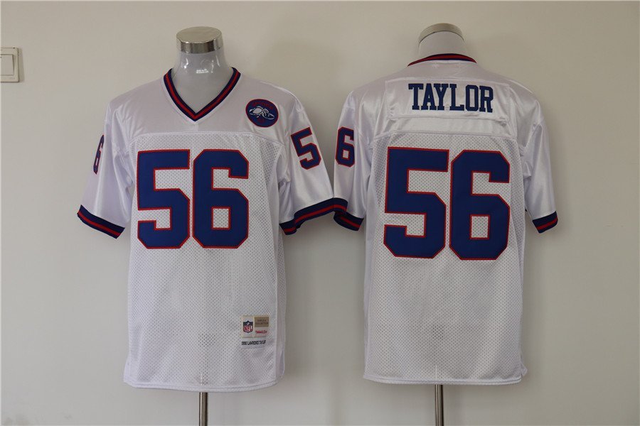 Men&acirc;��s Giants Lawrence Taylor White Throwback Football Stitched Jersey