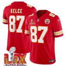 Men’s Kansas City Chiefs #87 Travis Kelce Red 2025 F.U.S.E. Super Bowl LIX Patch Vapor Jersey