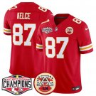 Men’s Kansas City Chiefs #87 Travis Kelce Red F.U.S.E. 2024 AFC West Division Champions Jersey
