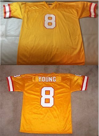 Men's #8 Steve Young Buccaneers Bucs Throwback Gold Jersey