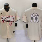 Mens New York Yankees Blank Cream The Bronx Graffiti V2 Baseball Jersey