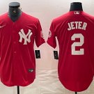 Men's New York Yankees Derek Jeter Red Fashion Cool Base Jersey