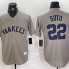 Men's New York Yankees Juan Soto Name Grey Stitched Throwback Jersey