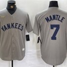 Men's New York Yankees Mickey Mantle Gray Cool Base Stitched Baseball Jersey
