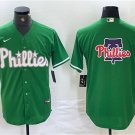 Men's Philadelphia Phillies Big Logo Blank Green Cool Baseball Jersey 2024