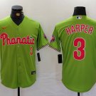 Men's Philadelphia Phillies Bryce Harper Green Stitched Cool Base Jersey