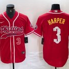 Men's Philadelphia Phillies Bryce Harper Number Red Cool Base Stitched Jersey