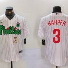 Men's Philadelphia Phillies Bryce Harper White Green Cool Base Stitched Jerseys