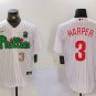 Men's Philadelphia Phillies Bryce Harper White Green Cool Base Stitched Jerseys