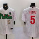 Men's Philadelphia Phillies Bryson Stott White Green Cool Base Stitched Jerseys