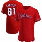 Men's Philadelphia Phillies Cristopher Sanchez Red Flex Base Stitched Jersey