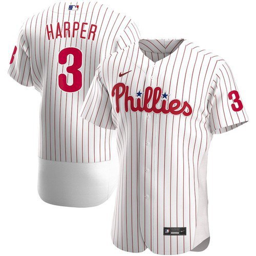 Men's Phillies Bryce Harper Flex Base Jersey White