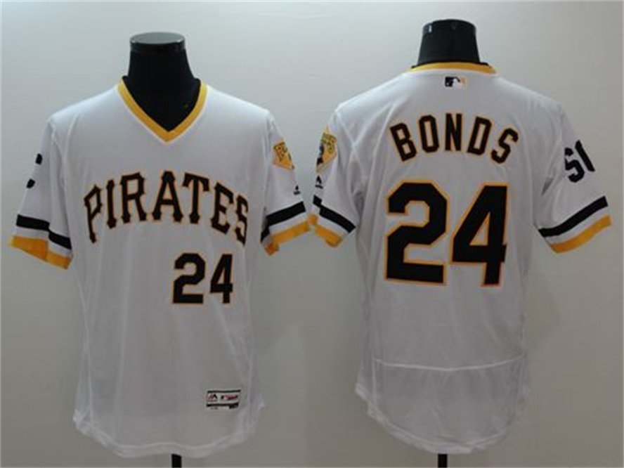 Mens Pirates Barry Bonds White Authentic Collection Cooperstown Jersey