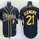 Men's Pittsburgh Pirates Roberto Clemente Black Cool Baseball Jersey