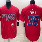 Men's Puerto Rico Baseball Edwin Diaz 2023 Red World Classic Jersey