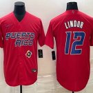 Men's Puerto Rico Baseball Francisco Lindor 2023 Red World Classic Jersey