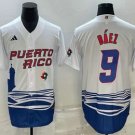 Men's Puerto Rico Baseball Javier Baez White 2023 World Baseball Classic Jersey