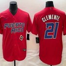 Men's Puerto Rico Baseball Roberto Clemente 2023 Red World Classic Stitched Jersey