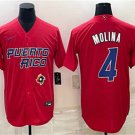 Men's Puerto Rico Baseball Yadier Molina 2023 Red World Baseball Classic Jersey