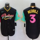 Men's San Diego Padres Jackson Merrill Black City Connect Cool Baseball Jersey