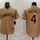 Men's San Diego Padres Luis Arraez Tan Cool Base Stitched Baseball Jersey