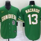 Men's San Diego Padres Manny Machado Green Cool Baseball Jersey
