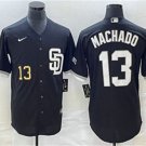 Men's San Diego Padres Manny Machado Number Black 2023 Cool Base Jersey