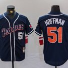 Men's San Diego Padres Trevor Hoffman Navy Number Cooperstown Cool Baseball Jersey