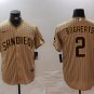 Men's San Diego Padres Xander Bogaerts Khaki Cool Base Stitched Jersey
