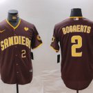 Men's San Diego Padres Xander Bogaerts Number Brown With PS Patch Cool Baseball Jersey