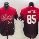 Men's San Francisco 49ers George Kittle Red Black With Patch Cool Base Jersey