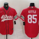 Men's San Francisco 49ers George Kittle Red With Patch Cool Base Stitched Jersey