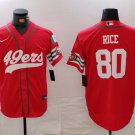 Men's San Francisco 49ers Jerry Rice Red Mexico Cool Base Stitched Baseball Jersey