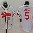 Men's San Francisco 49ers Trey Lance White Jointly Cool Baseball Jersey