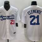 Men's Santurce Crabbers Roberto Clemente White Cool Base Stitched Baseball Jersey