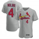 Mens St. Louis Cardinals Yadier Molina Flex Baseball Jersey Grey