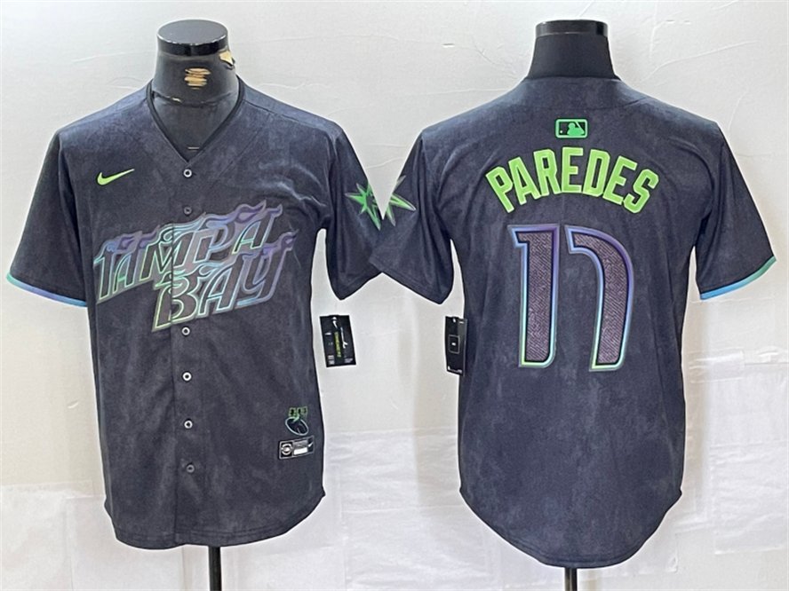 Men's Tampa Bay Rays Isaac Paredes Charcoal 2024 City Connect Cool Baseball Jersey