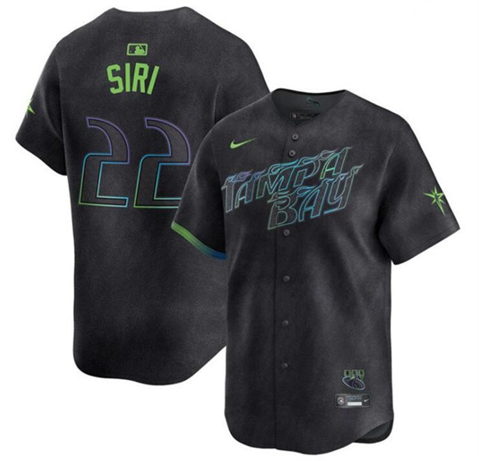 Men's Tampa Bay Rays Jose Siri Charcoal 2024 City Connect Limited Stitched Baseball Jersey