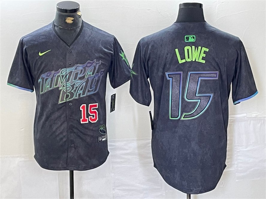 Men's Tampa Bay Rays Josh Lowe Charcoal 2024 City Connect Cool Baseball Jersey