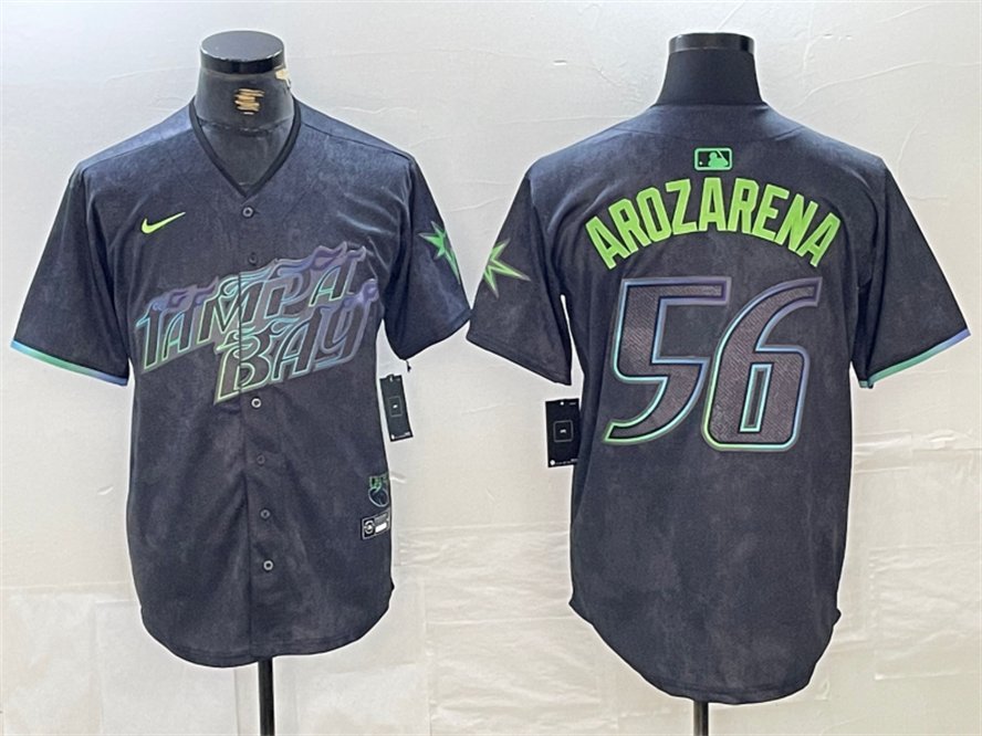 Men's Tampa Bay Rays Randy Arozarena Charcoal 2024 City Connect Baseball Jersey