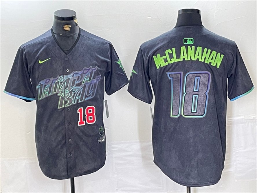 Men's Tampa Bay Rays Shane McClanahan Charcoal 2024 City Connect Baseball Jersey