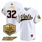Men's Tennessee Volunteers #32 Drew Beam White Gold 2024 Champions Vapor Baseball Jersey