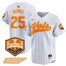 Men's Tennessee Volunteers Blake Burke White Pinstripe 2024 Champions Vapor Baseball Jersey