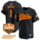 Men's Tennessee Volunteers Christian Moore Black 2024 Champions Vapor Baseball Jersey