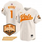 Men's Tennessee Volunteers Christian Moore Cream 2024 Champions Vapor Baseball Jersey