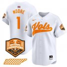 Men's Tennessee Volunteers Christian Moore White 2024 Champions Vapor Baseball Jersey